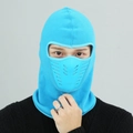 Winter thermal balaclava mask in sky blue with air flow valve and warm fleece lining - Lake Blue