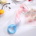 Fermaglio per capelli con fiocco rosa e extension ondulate sfumate blu e rosa - Rosa Gradiente Blu