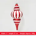 Christmas red and white striped teardrop ornament 17x37cm hanging decoration - Red White Gourd Shaped (17*37cm)