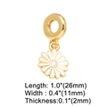 Detail view of 18k gold plated daisy charm with measurements 26x11mm for jewelry DIY - White Enamel / White Daisy Charm