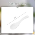 White ceramic small dessert spoon 13cm length with ergonomic hanging hole handle - Misty Illusion - Small Spoon (Set of 2)