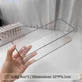 Caja de almacenamiento transparente de acrílico para pulseras larga 23x9x6.1cm - Caja larga de un solo compartimento