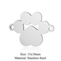 Ciondolo a forma di nuvola in acciaio inossidabile per gioielli fai da te, 13x18mm - Connettore Nuvola d'Argento (5 Pz/Confezione)