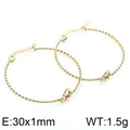 Minimalist 30mm gold twisted knot hoop earrings with sleek textured finish for women - Gold 30mm (KE95005-KFC)