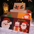 Variety set of vintage Christmas greeting cards with cartoon Santa and reindeer designs - Santa and Bear Card / With Envelope + Sticker