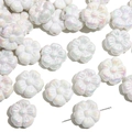 Pearlescent white 19mm acrylic flower beads for DIY jewelry making and handmade crafts - Approx. 19mm (4 Pcs/Pack) / White