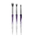 Dettaglio di tre pennelli per eyeliner con manici sfumati viola dal design a diamante - 3 Pezzi Viola Cristallo