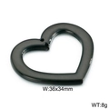 Polished gunmetal heart pendant for DIY jewelry making 36x34mm heart charm charm - Large Hollow Heart (KLJ2669-Z) / Black