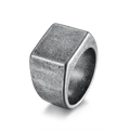 Anillo de sello cuadrado estilo industrial vintage para hombre en plata antigua - Talla 7 / Plata Antigua