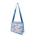 Blue whale print children mesh beach bag with adjustable strap and zipper closure - Blue Shark