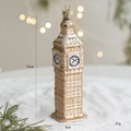 Big Ben Christmas ornament in champagne gold with glitter finish, height 15cm - Big Ben