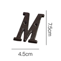 Lettera M in ghisa stile vintage industriale con finitura marrone rustica per decoro - Lettera in Ghisa-M