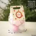 Pink assorted Christmas ball set in clear gift bag featuring matte and glitter finishes - Pink Handbag Gift Box Style (Q-A02-50)