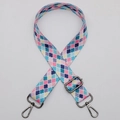 Adjustable 38mm wide replacement strap with colorful clover pattern and metal lobster clasps - Style 644 Gunmetal Hook