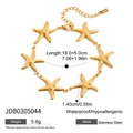 Bracciale vintage francese con ciondolo a stella marina in acciaio inossidabile dorato - Braccialetto con Ciondolo a Stella Marina Dorato (JDB0305044)