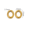 Polished golden stainless steel spring ring fastener, 15mm by 12mm hardware accessory - Ellipse / 15x12mm / Gold