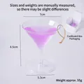 Ciondolo in vetro per martini viola con cordino dorato e scatola regalo bianca - Viola