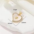 Elegant heart-shaped pendant with white mother of pearl and gold finish, size 18x23mm - Golden Core Heart Style
