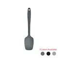 Dark gray silicone cooking spatula with hanging hole and 3-color availability labels - Small T-Spatula