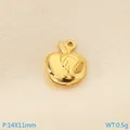 Hollow gold apple charm pendant 14x11mm for DIY jewelry making and handmade accessories - Gold Apple Style (KLJ9992-Z)