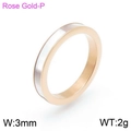 Minimalist 3mm rose gold ring with white shell inlay for women, 2g lightweight band - Rose Gold Single Layer Shell