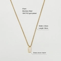 Close-up of 18K gold plated stainless steel pearl chain with 2.5mm width and cubic zirconia - Gold Chain Gold Zircon Pendant