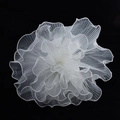 Elegant white pleated mesh flower accessory made of organza for DIY crafts and gifts - White 28cm*5 Yards / White