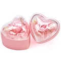 Portagioie rosa a forma di cuore con rosa stabilizzata e coperchio trasparente - Scatola per Ciondoli / Rosa (Stile fiore eterno)