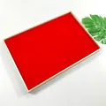 Red velvet ring display tray with 100 slots and golden frame for jewelry storage - Gold Brushed Leather + Red Velvet