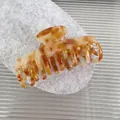 Large amber leopard print acetate hair claw clip for elegant women styling - 8.7cm / Light Red