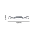 Silver cylindrical magnetic jewelry clasp with lobster buckles, 48mm total length - 6# Cylinder Silver