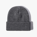Classic ribbed knit beanie in dark grey marl with a thick folded cuff for winter warmth - Dark Gray