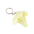 Realistischer PVC Blumenkohl Schlüsselanhänger mit goldenem Metallring und Kette - Schlüsselring-Stil