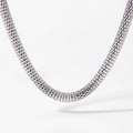 Collana minimalista in maglia d'argento in acciaio inossidabile con finitura lucida - Collana Argento (PDD795)