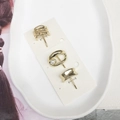Three-piece gold alloy ponytail hook set with pearl and geometric wrap designs - 37# Gold 3-Piece Set