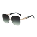Gafas de sol cuadradas de gran tamaño con montura dorada y patillas con efecto mármol - Montura Dorada Degradado Verde Gris