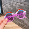 Occhiali da sole rosa per bambini con decoro arcobaleno e lenti protettive UV - Viola
