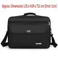 Black waterproof oxford men business briefcase with adjustable strap and front pockets - Black Swivel Lock Small (35cm)