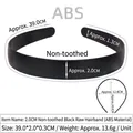 Detailed size specifications for 2cm wide black ABS plastic headband for DIY crafts - 2.0CM Non-toothed Black Plain