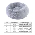 Light gray plush round pet bed sizing chart for small to large dogs and cats - XL (Diameter 65cm) / Light Gray