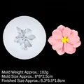 White silicone camellia flower mold with pink 3D floral fondant finished product - 6# Rose