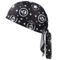 Ademende bandana met schedelprint voor buitensporten en yoga met verstelbare veters - Stijl 3 (Witte Sterren & Kruis Schedel)