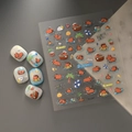 5D Capybara Nagelaufkleber mit sommerlichen Motiven wie Palmen und Schwimmreifen - Capybara Sommer-Serie (CO-241)