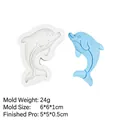 3D kleine dolfijn siliconen mal voor fondant en chocolade cake decoratie wit model - 2# Grijs Kleine Dolfijn Vorm (15-858)