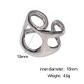 Detalles técnicos del anillo de acero: diámetro interior 18mm y peso de 4,6g en primer plano - Diámetro Interior 18 mm (Ajustable) / Color Acero