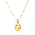 Gold-plated Cancer zodiac pendant necklace with snake chain and polished finish - Cancer