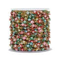Colorful evil eye stainless steel beaded chain roll for DIY jewelry making - 1m / Multicolor Gold Chain*1m