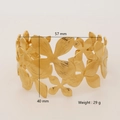 Golden flower hollow hammered stainless steel cuff bracelet with 40mm width - Hollow Floral Style (1166)