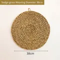 Handgewebtes 38cm böhmisches Wanddekor aus natürlichem Binsengras mit Spiralmuster - 38cm / Binsen-Spiral-Stil