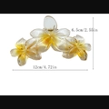 Grote bloemen haarklem in geel-wit verloophars met een afmeting van 12cm lang - 12CM Geel